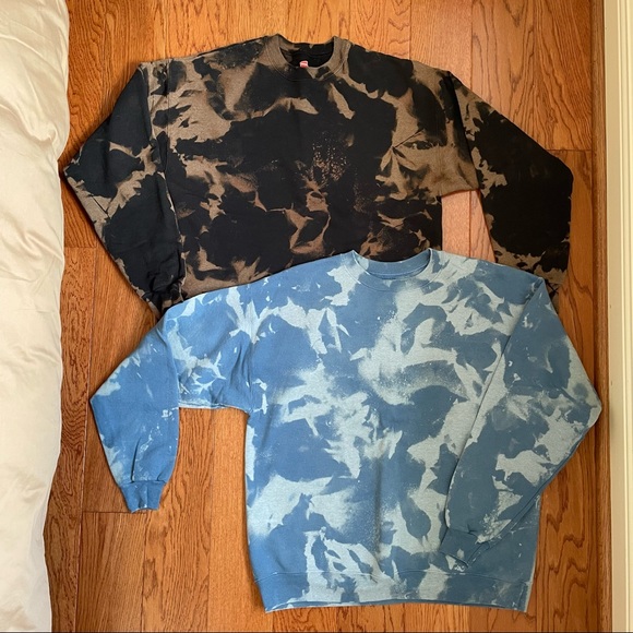 Urban Outfitters Tops - two (2) bleach dyed crew neck sweatshirts